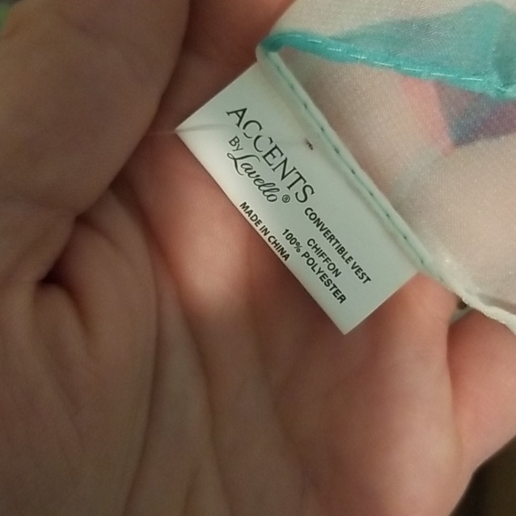 Cute floral print shawl. Blue background. - Picture 3 of 4